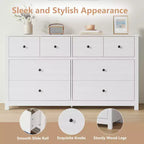 Commode à 8 tiroirs pour chambre à coucher - Commode simple et moderne en bois, double commode de rangement, tiroirs profonds, convient pour salon, couloir, entrée.