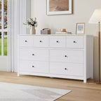Commode à 8 tiroirs pour chambre à coucher - Commode simple et moderne en bois, double commode de rangement, tiroirs profonds, convient pour salon, couloir, entrée.