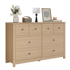 Commode à 8 tiroirs pour chambre à coucher - Commode simple et moderne en bois, double commode de rangement, tiroirs profonds, convient pour salon, couloir, entrée.