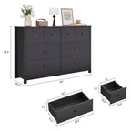 Commode à 8 tiroirs pour chambre à coucher - Commode simple et moderne en bois, double commode de rangement, tiroirs profonds, convient pour salon, couloir, entrée.
