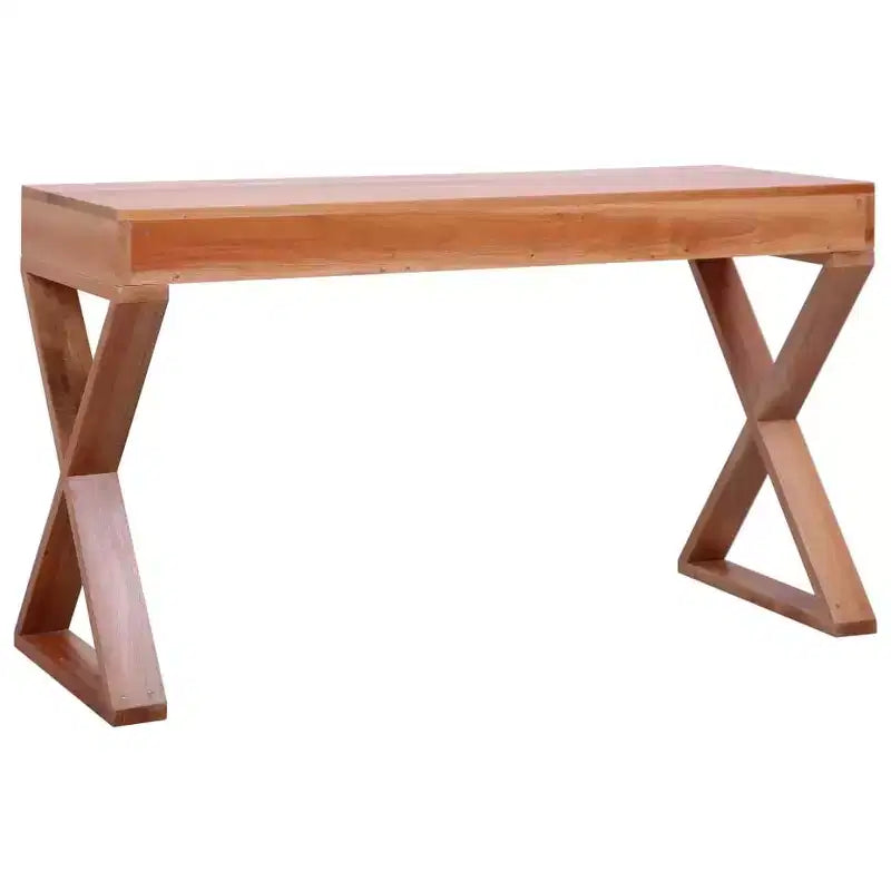 vidaXL Bureau d'ordinateur en bois d'acajou massif marron 115 x 47 x 77 cm