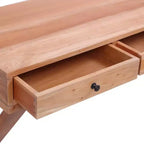 vidaXL Bureau d'ordinateur en bois d'acajou massif marron 115 x 47 x 77 cm