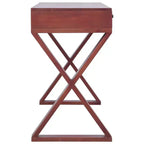 vidaXL Bureau d'ordinateur en bois d'acajou massif marron 115 x 47 x 77 cm