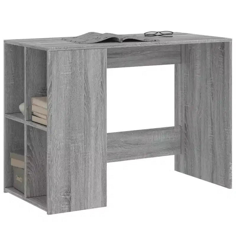 vidaXL Bureau blanc en bois d'ingénierie Bureau de taille moyenne rectangulaire moderne