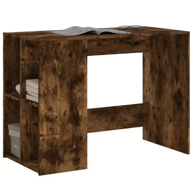 vidaXL Bureau blanc en bois d'ingénierie Bureau de taille moyenne rectangulaire moderne