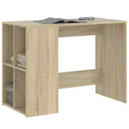 vidaXL Bureau blanc en bois d'ingénierie Bureau de taille moyenne rectangulaire moderne
