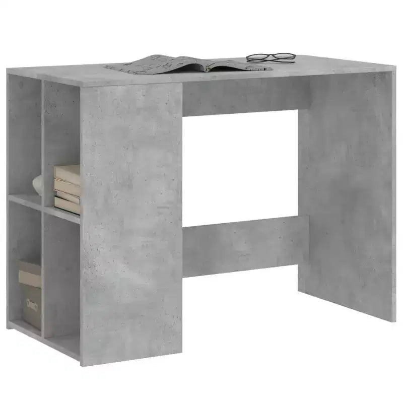 vidaXL Bureau blanc en bois d'ingénierie Bureau de taille moyenne rectangulaire moderne