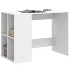 vidaXL Bureau blanc en bois d'ingénierie Bureau de taille moyenne rectangulaire moderne