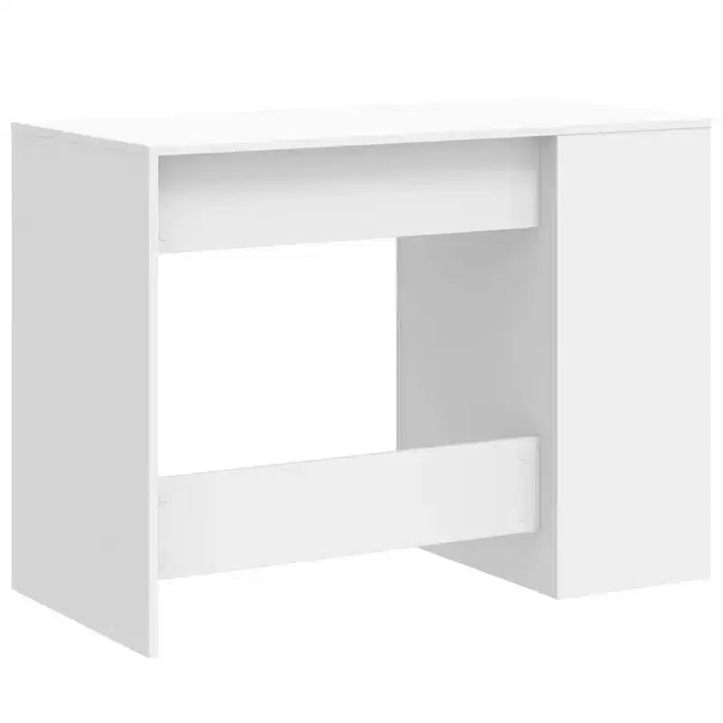 vidaXL Bureau blanc en bois d'ingénierie Bureau de taille moyenne rectangulaire moderne