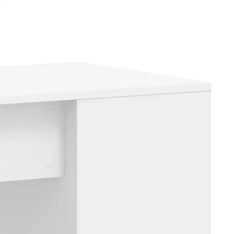 vidaXL Bureau blanc en bois d'ingénierie Bureau de taille moyenne rectangulaire moderne