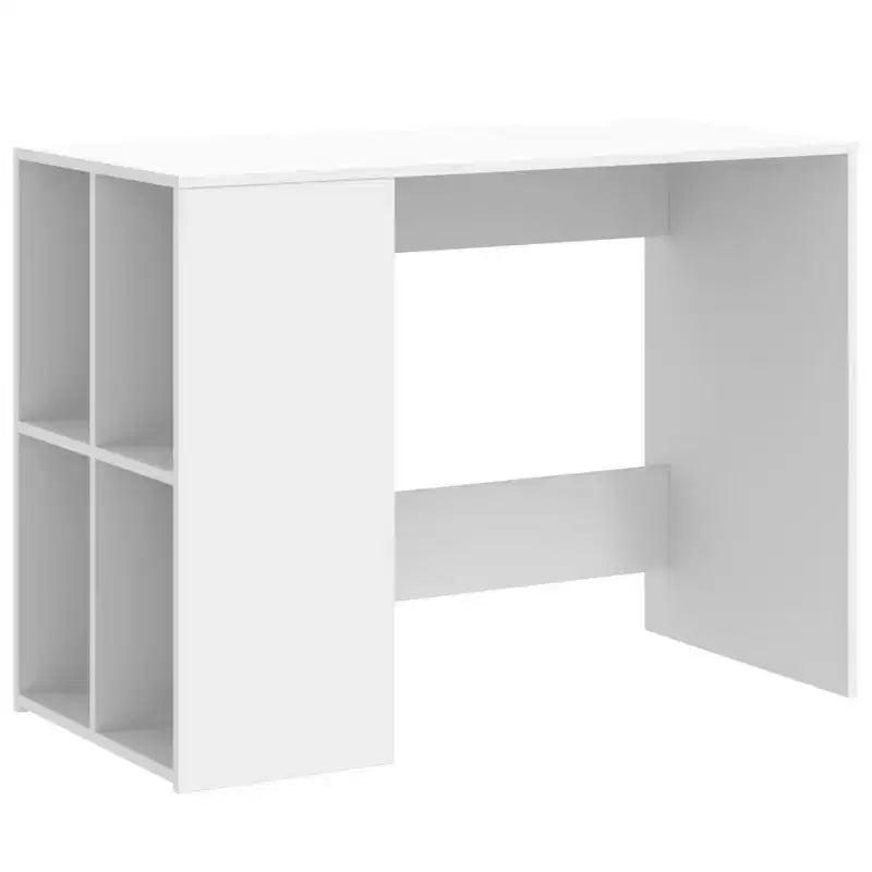 vidaXL Bureau blanc en bois d'ingénierie Bureau de taille moyenne rectangulaire moderne