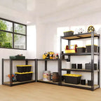 Étagères de rangement robustes à 5 niveaux de 1383 kg, 183 cm H x 122 cm L x 61 cm P, étagères métalliques réglables, noires, pour garage, maison, usage industriel