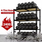 Étagères de rangement robustes à 5 niveaux de 1383 kg, 183 cm H x 122 cm L x 61 cm P, étagères métalliques réglables, noires, pour garage, maison, usage industriel