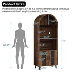 JVNOXK Meuble de rangement style ferme de 71 po avec casier à vin et support à verres, pour salles à manger et salons, noyer
