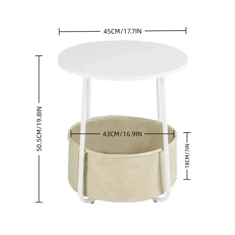 Ensemble de chaise d'appoint FurnitureR avec table basse de rangement, fauteuil en chenille avec table d'appoint ronde, ensemble de meubles de salon pour petits espaces