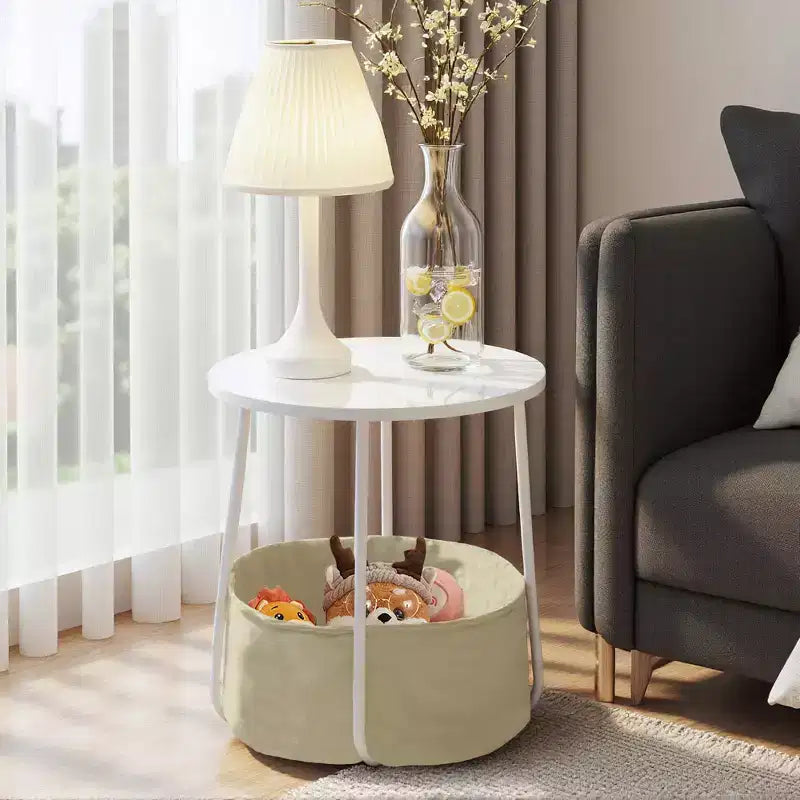 Ensemble de chaise d'appoint FurnitureR avec table basse de rangement, fauteuil en chenille avec table d'appoint ronde, ensemble de meubles de salon pour petits espaces