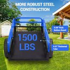 Remorque basculante en acier robuste pour VTT, capacité de 680 kg, 0,42 m³ avec côtés amovibles pour le jardin et la cour