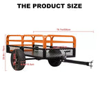 Remorque basculante en acier robuste pour VTT, capacité de 680 kg, 0,42 m³ avec côtés amovibles pour le jardin et la cour