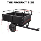 Remorque basculante en acier robuste pour VTT, capacité de 680 kg, 0,42 m³ avec côtés amovibles pour le jardin et la cour