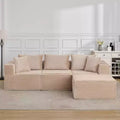 Acekool 107 Modular Cloud Couch Sectional Sofa, Boneless Deep Seat Floor Sofa for Living Room, Beige