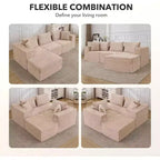 Acekool 107 Canapé modulable Cloud, canapé de sol sans os avec assise profonde pour salon, beige