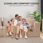 Acekool 107 Canapé modulable Cloud, canapé de sol sans os avec assise profonde pour salon, beige