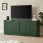 JVNOXK Buffet moderne ondulé de 170 cm, armoire à 6 portes avec fonction de rangement, convient pour la cuisine, la chambre à coucher, le salon, Vert