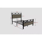 Cadre de lit double MAYEERTY, plateforme robuste avec tête et pied de lit, assemblage facile pour chambre à coucher