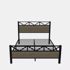 Cadre de lit double MAYEERTY, plateforme robuste avec tête et pied de lit, assemblage facile pour chambre à coucher