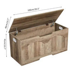 Banc de rangement rétro en bois de 99,8 cm, coffre à jouets robuste avec charnières de sécurité et capacité de 136 kg pour l'entrée et la chambre