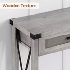 Console rustique moderne avec 2 tiroirs, table étroite en bois de 43 cm pour entrée, salon, couloir