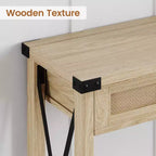 Console rustique moderne avec 2 tiroirs, table étroite en bois de 43 cm pour entrée, salon, couloir