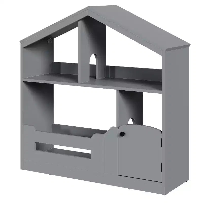 Étagère à livres et meuble de rangement pour jouets à 2 niveaux pour enfants, bibliothèque en bois, étagère à livres pour chambres d'enfants, présentoir de livres pour enfants pour chambre à coucher ou salle de classe