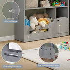 Étagère à livres et meuble de rangement pour jouets à 2 niveaux pour enfants, bibliothèque en bois, étagère à livres pour chambres d'enfants, présentoir de livres pour enfants pour chambre à coucher ou salle de classe