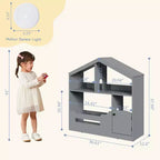 Étagère à livres et meuble de rangement pour jouets à 2 niveaux pour enfants, bibliothèque en bois, étagère à livres pour chambres d'enfants, présentoir de livres pour enfants pour chambre à coucher ou salle de classe