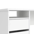 Tvilum, bureau Wes avec 3 tiroirs et étagère ouverte, blanc