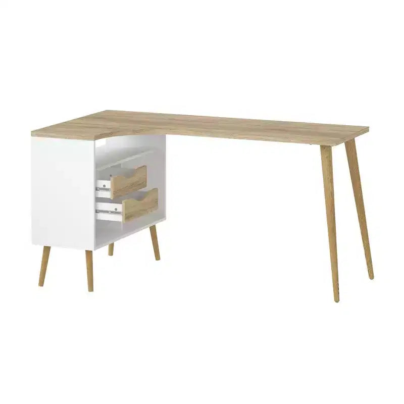 Tvilum, bureau Diana 2 tiroirs, 3 étagères