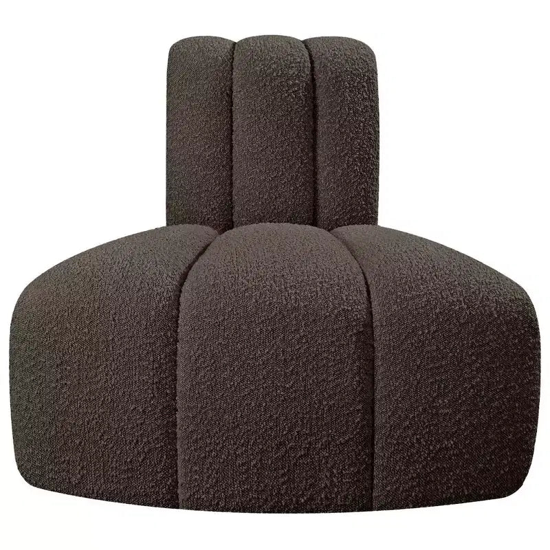 Chaise d'angle inversé en tissu bouclé Arc Meridian Furniture