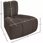 Chaise d'angle inversé en tissu bouclé Arc Meridian Furniture