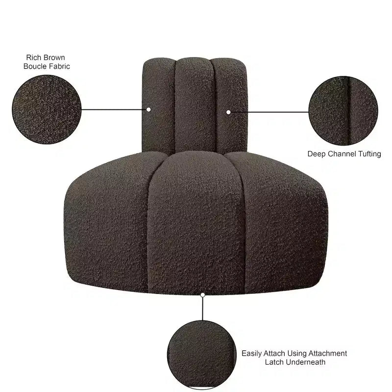 Chaise d'angle inversé en tissu bouclé Arc Meridian Furniture