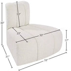 Chaise d'angle inversé en tissu bouclé Arc Meridian Furniture