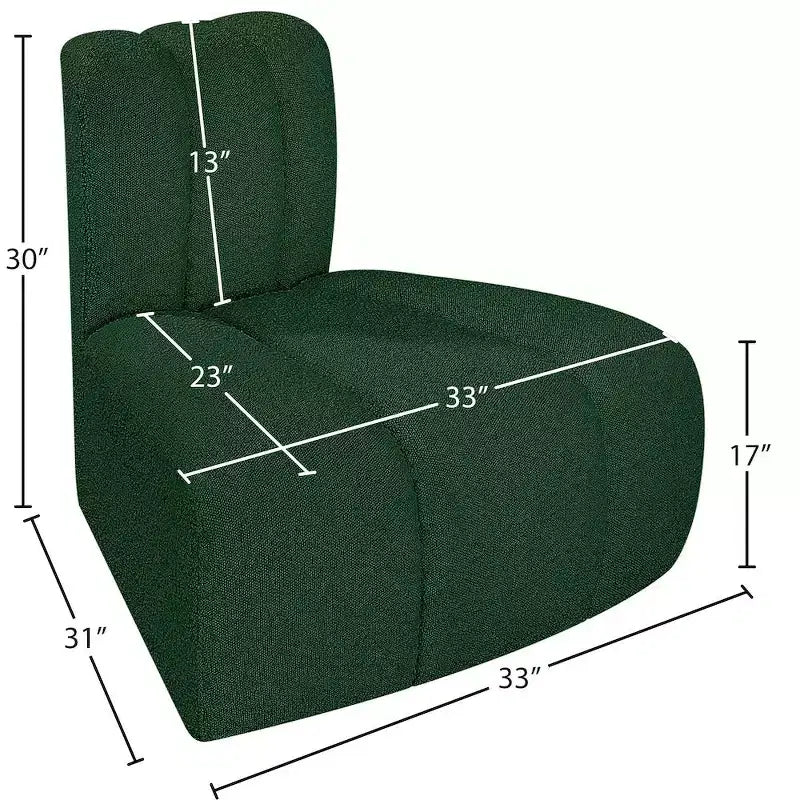 Chaise d'angle inversé en tissu bouclé Arc Meridian Furniture