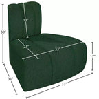 Chaise d'angle inversé en tissu bouclé Arc Meridian Furniture