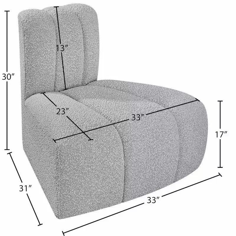 Chaise d'angle inversé en tissu bouclé Arc Meridian Furniture