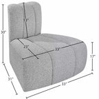 Chaise d'angle inversé en tissu bouclé Arc Meridian Furniture