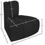 Chaise d'angle inversé en tissu bouclé Arc Meridian Furniture