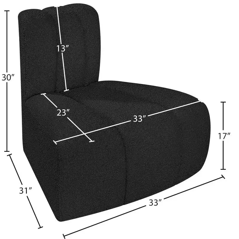 Chaise d'angle inversé en tissu bouclé Arc Meridian Furniture