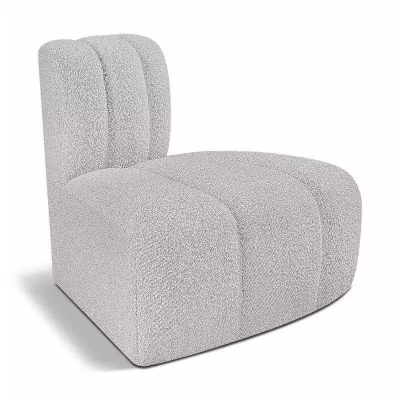 Chaise d'angle inversé en tissu bouclé Arc Meridian Furniture