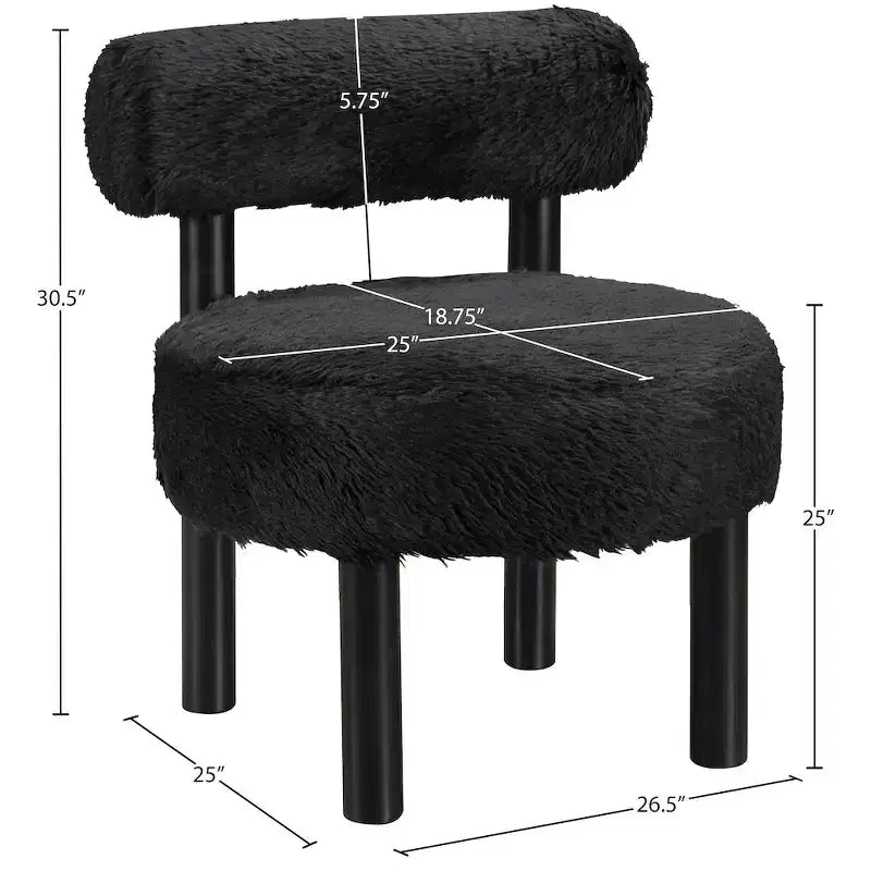 Chaise Ambre en Tissu Shearing Végan de Meridian Furniture