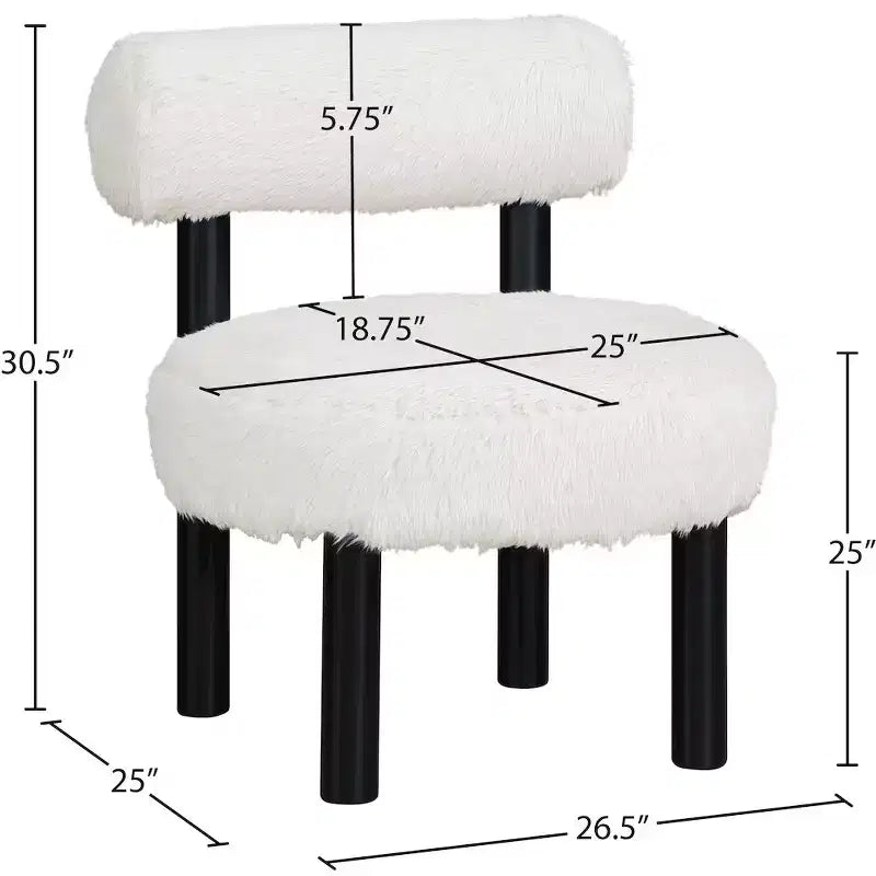 Chaise Ambre en Tissu Shearing Végan de Meridian Furniture